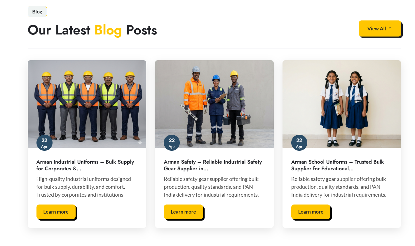 Arman Group Website screenshot 3